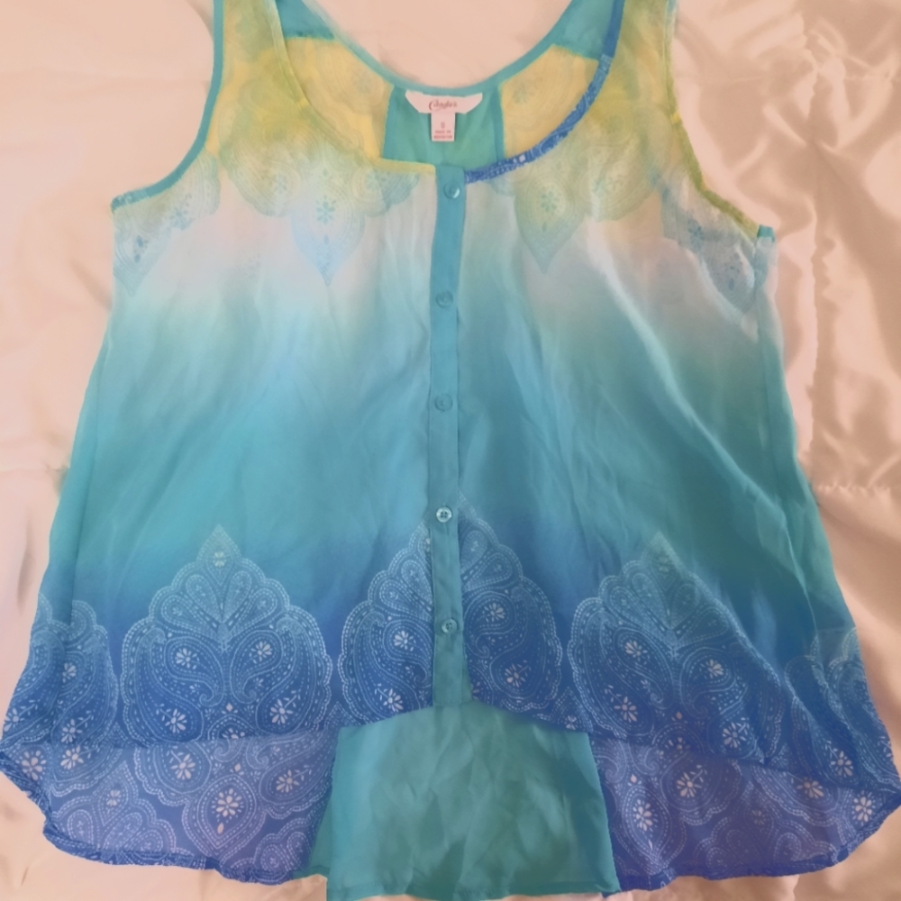 Pretty Candies button up tank top size S